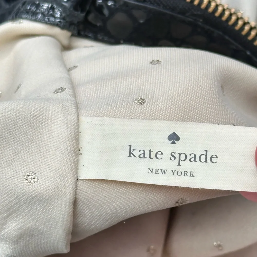 Katie Spade ♠️ SALE!! Black Croc Pattern Bag size large slouchy and soft!! - Picture 11 of 15